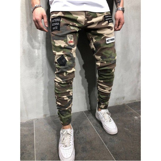  Fashion Camouflage Denim Jeans For Men