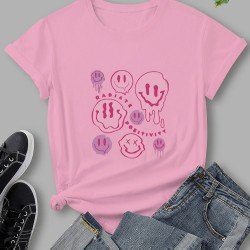 Summer Smile Face Melting Graphic T Shirts