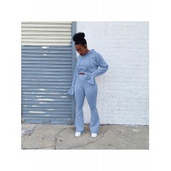  Pure Color Hooded Women's Casual Two-Piece Suit