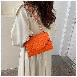  PU Rhombic Pattern Pure Color Shoulder Bags