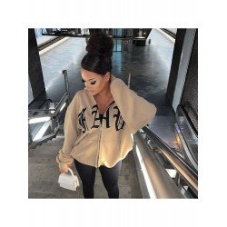 2024 Casual Loose Letter Hooded Women's Sweater  2024 Casual Loose Letter Hooded Women's Sweater