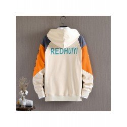 Street Casual Fashion Color Blocking Men Hooded Tops Street Casual Fashion Color Blocking Men Hooded Tops
