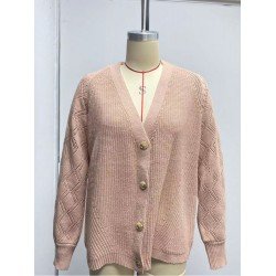  Autumn Loose V Neck Lantern Neck Women's Knitwear