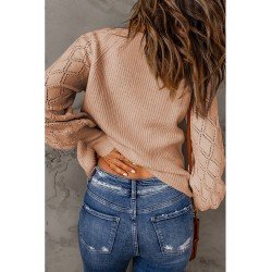  Autumn Loose V Neck Lantern Neck Women's Knitwear