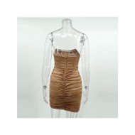 Sexy Ruched Strapless Short Dresses