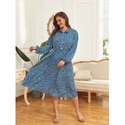 Casual Loose Puff Sleeve Long Sleeve Floral Dress Casual Loose Puff Sleeve Long Sleeve Floral Dress