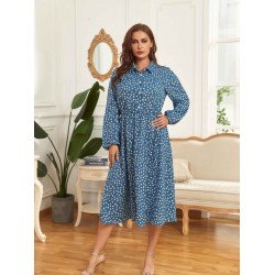 Casual Loose Puff Sleeve Long Sleeve Floral Dress Casual Loose Puff Sleeve Long Sleeve Floral Dress