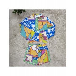 Casual Digital Printed Top And Shorts Women's Set  Casual Digital Printed Top And Shorts Women's Set