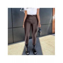  Sexy Tight PU Leather Women's Long Pants