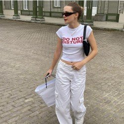  Summer Fashion Round Neck Letter Printing Women's T-shirt