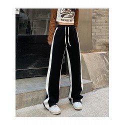 Casual Sports Contrast Color N Drawstring Loose Long Pants Casual Sports Contrast Color N Drawstring Loose Long Pants