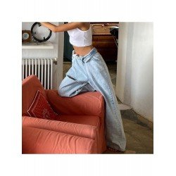 Designer Ripped Wide Leg Jean Trousers Designer Ripped Wide Leg Jean Trousers