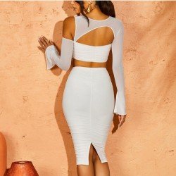  Sexy See Through Top And Long Skirt Suits