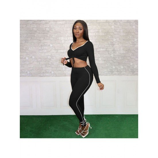  2024 Crop Top And Skinny Trouser Women's Set