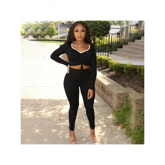  2024 Crop Top And Skinny Trouser Women's Set