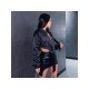  2024 Autumn Black Irregular Women's Shirts