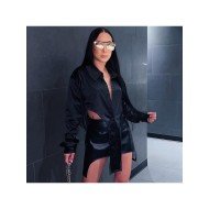  2024 Autumn Black Irregular Women's Shirts