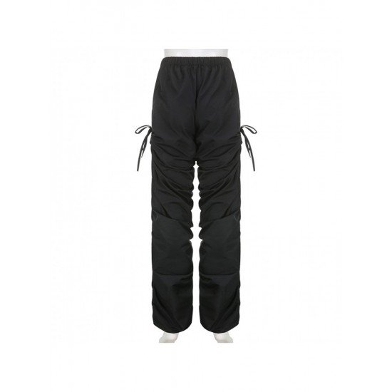  2024 Casual Ruched Pure Color Overalls Pants
