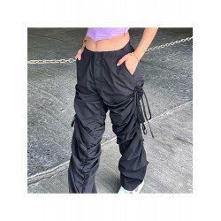  2024 Casual Ruched Pure Color Overalls Pants