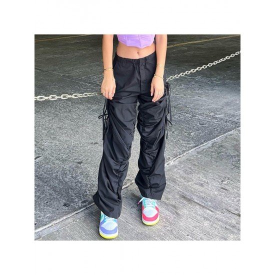  2024 Casual Ruched Pure Color Overalls Pants