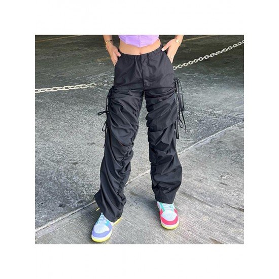  2024 Casual Ruched Pure Color Overalls Pants