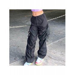  2024 Casual Ruched Pure Color Overalls Pants