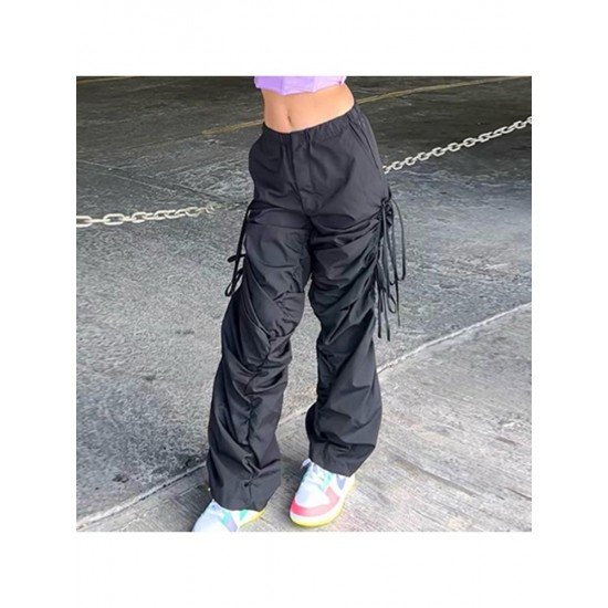  2024 Casual Ruched Pure Color Overalls Pants