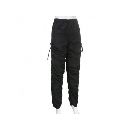  2024 Casual Ruched Pure Color Overalls Pants