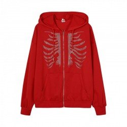  Casual Loose Hooded Hot Drilling Women's Coats