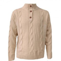  Pure Color Knitting Long Sleeve Sweater
