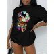 Stylish Street Black Graphic Women T Shirts