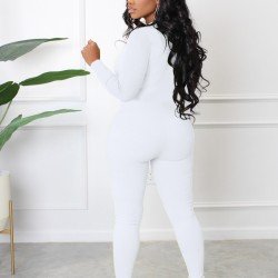  2024 Fall Pure Color Women's Long Sleeve Jumpsuit