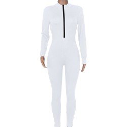  2024 Fall Pure Color Women's Long Sleeve Jumpsuit