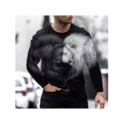 Casual Round Neck Cartoon Printing Men's T-shirt  Casual Round Neck Cartoon Printing Men's T-shirt