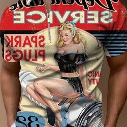 Street Quarter-zip Printed Polo Shirts For Men