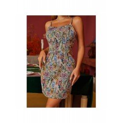 Retro Bandage Printing Backless Sleeveless Dress For Women  Retro Bandage Printing Backless Sleeveless Dress For Women