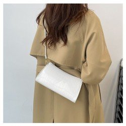  Korean Solid Color Stone Pattern Shoulder Bag
