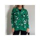  2024 V-neck Animal Print Women's Sweater