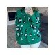  2024 V-neck Animal Print Women's Sweater