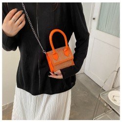  PU Hot Drilling Pure Color Cross Body Bag