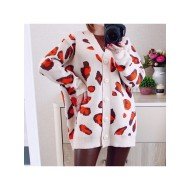  2024 V-neck Animal Print Women's Sweater