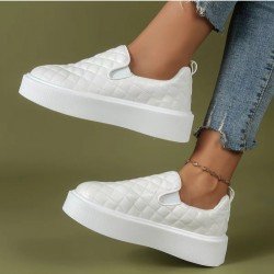  PU Pure Color Casual Platform Women's Flat Shoes
