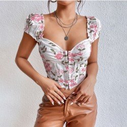  Sexy Spice Girls Embroidered Backless Women's Blouse