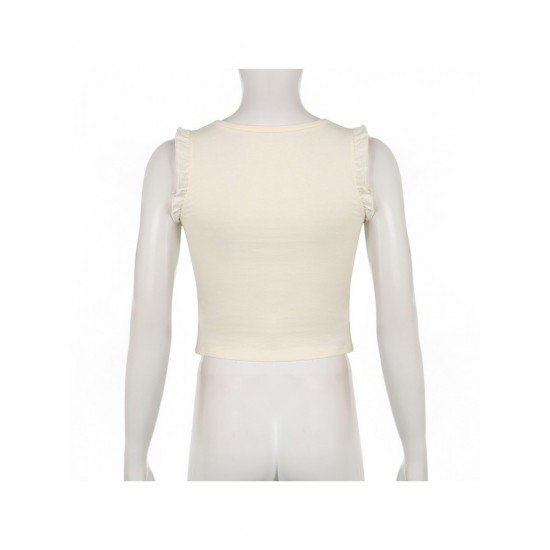 Vintage Tie Wrap Sleeveless Cropped Tank Tops