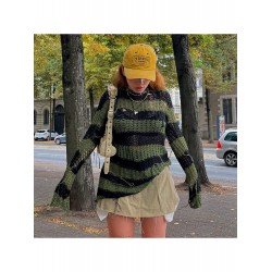 Striped Ripped Ladies Fall Sweaters