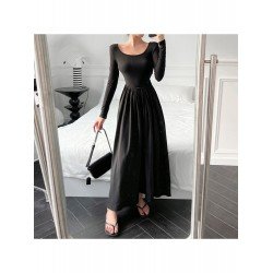 Ladies Scoop Neck Long Sleeve Maxi Dress Ladies Scoop Neck Long Sleeve Maxi Dress