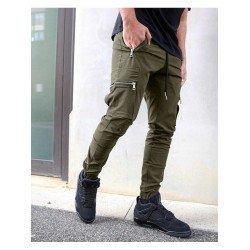 Casual Black Zip Pocket Pencil Pants For Men Casual Black Zip Pocket Pencil Pants For Men