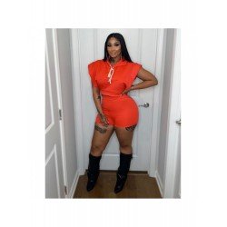 Hooded Collar Loose 2 Piece Short Sets Hooded Collar Loose 2 Piece Short Sets