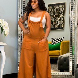 Backless Wide Leg Sleeveless Overall Jumpsuits For Women