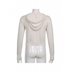 Pure Color Hooded Short Coats Jacket Pure Color Hooded Short Coats Jacket